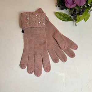 Victoria’s Secret Rhinestone Crystals Pink Gloves